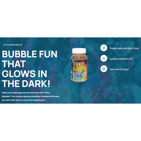 Atomic Bubbles 4oz. Blue & Gold Tekno Bubbles Bottles Set